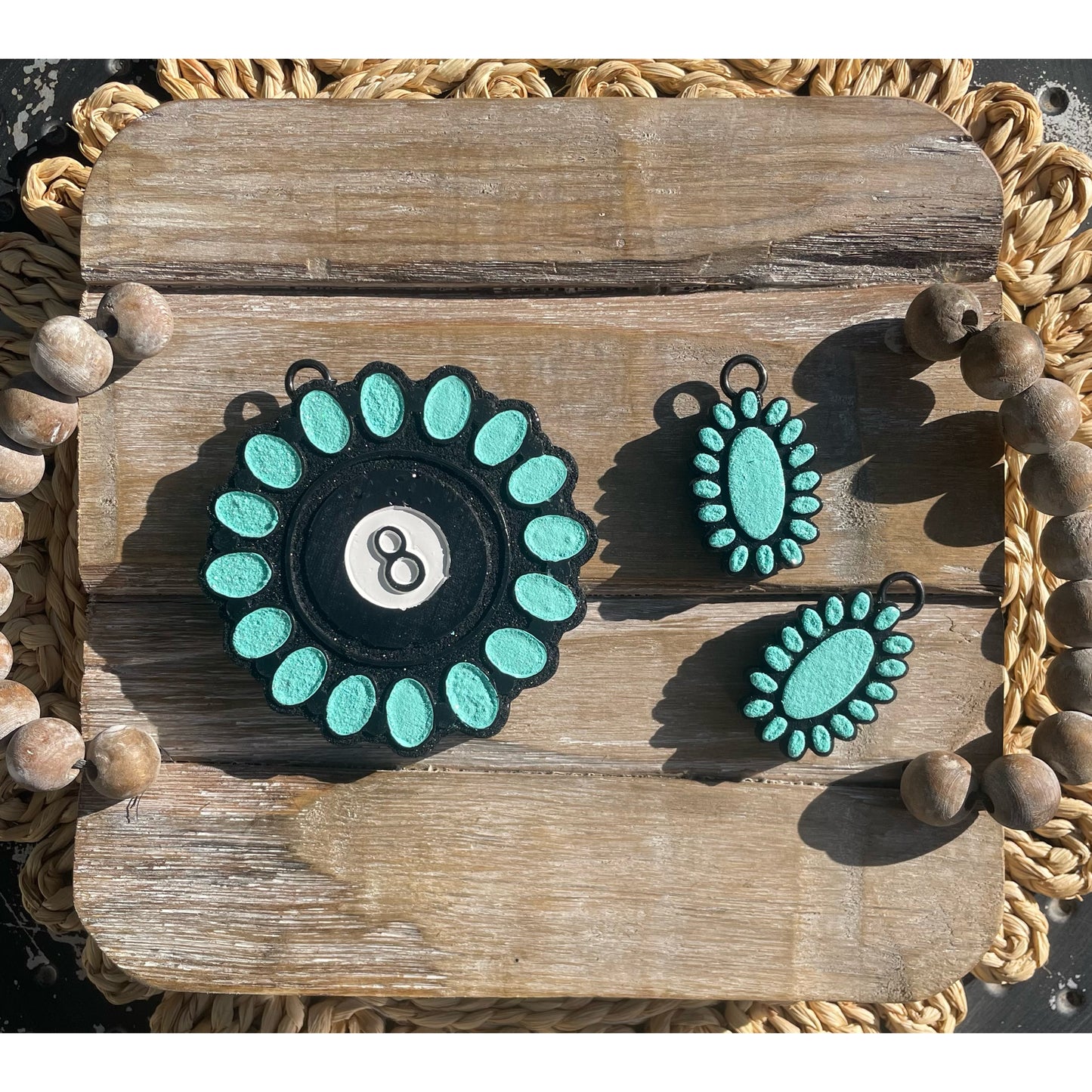 Turquoise 8 Ball Car Freshie